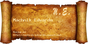 Machnik Edvarda névjegykártya